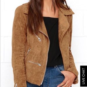 Lulu’s Vegan Suede moto jacket size medium